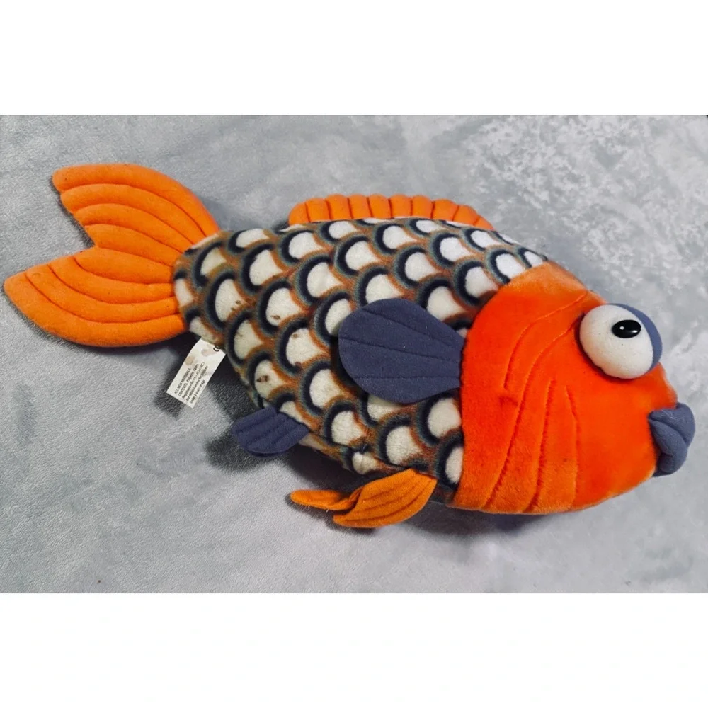 Large Flounder Fish Plush Toy Stuffed orange colorful Play by Play tropical